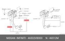 Genuine OE Rub Pedal Stop 46532VB000 , 46532-VB000