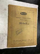 Bullard 36" Vertical Turret Lathe Parts List