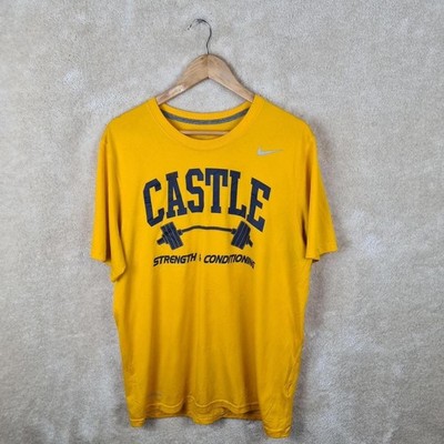 Nike Dri Fit Castle Strength & Conditioning T-Shirt Herren Large gelb Print Z1078