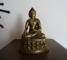Bouddha Shakyamuni tibetain ancien en bronze - statue bouddhisme antique