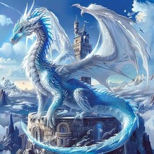 5D Ice Dragon Diamond Art Kits for Adults Beginners, DIY 5D Full Round Drill