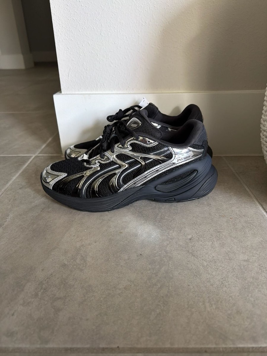 PUMA Velophasis Inverse Black Silver Sneakers | eBay