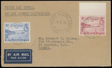 1938, PAPUA - AIR POST, TWO KING GEORGE VI STAMPS ON FDC SENT BY PIONEER FLIGHT