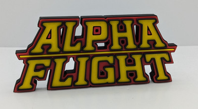 Alpha Flight - 3D printed logo for desk or wall mount.
