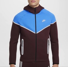 Nike Tech Fleece Windrunner Burgundy Crush Photo Blue Reflect Jacket Mens Sz M