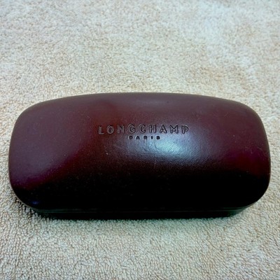 Longchamp Paris Brown Hard Eyeglass Case Pre-loved Excellent Condition