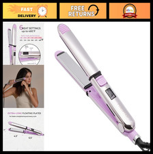 2-in-1 Titanium Ionic Hair Straightener  Curler, Fast Heating, Dual Voltage, Pu