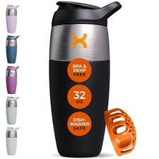 32Oz Protein Shaker Bottle - Leak-Proof  Bpa-Free Stainless Steel Shaker Cup wi