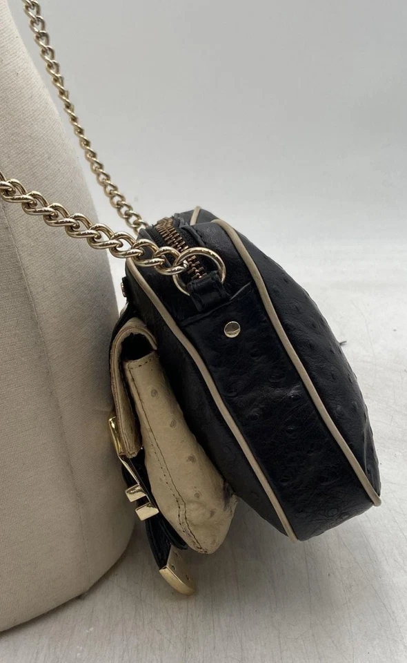 Bolso Bandolera Rebecca Minkoff Cuero Repujado Hebilla Dorada Cadena Foto 3 de 4