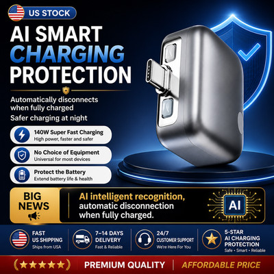 140W AI Smart Auto-Disconnect Charging Adapter & Type-C Fast Power-Off Separator