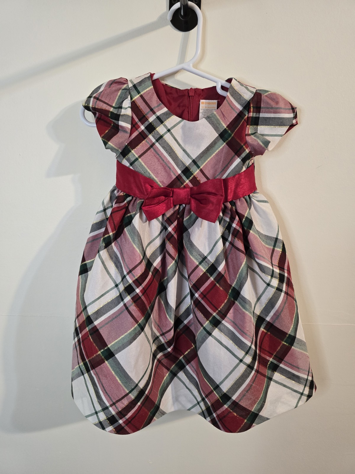 Gymboree Red Plaid Formal Dress for Kids Size 12-18 Months Christmas/Holiday