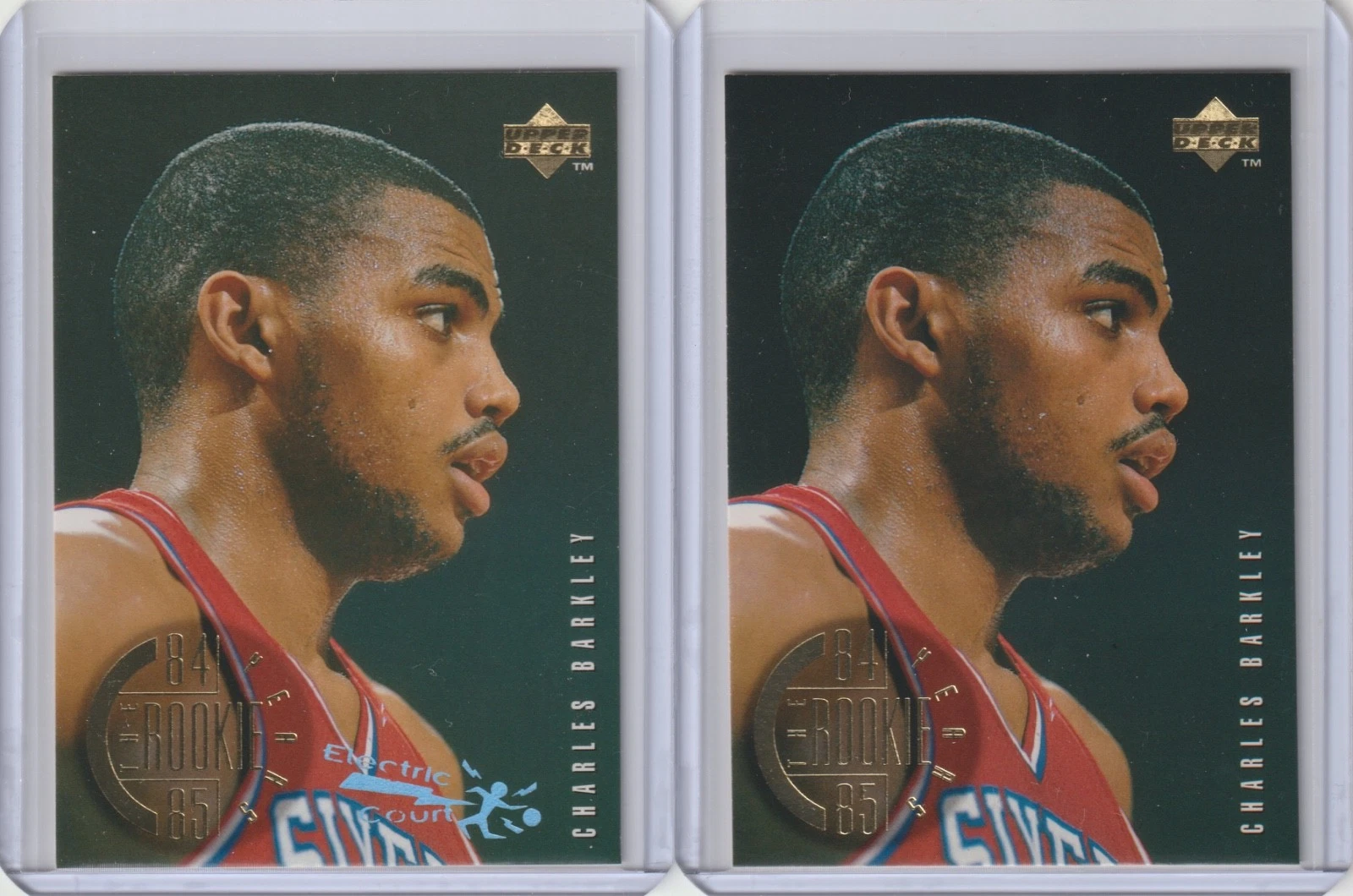1995-96 Upper Deck Electric Court #136 Charles Barkley ROO w/base card