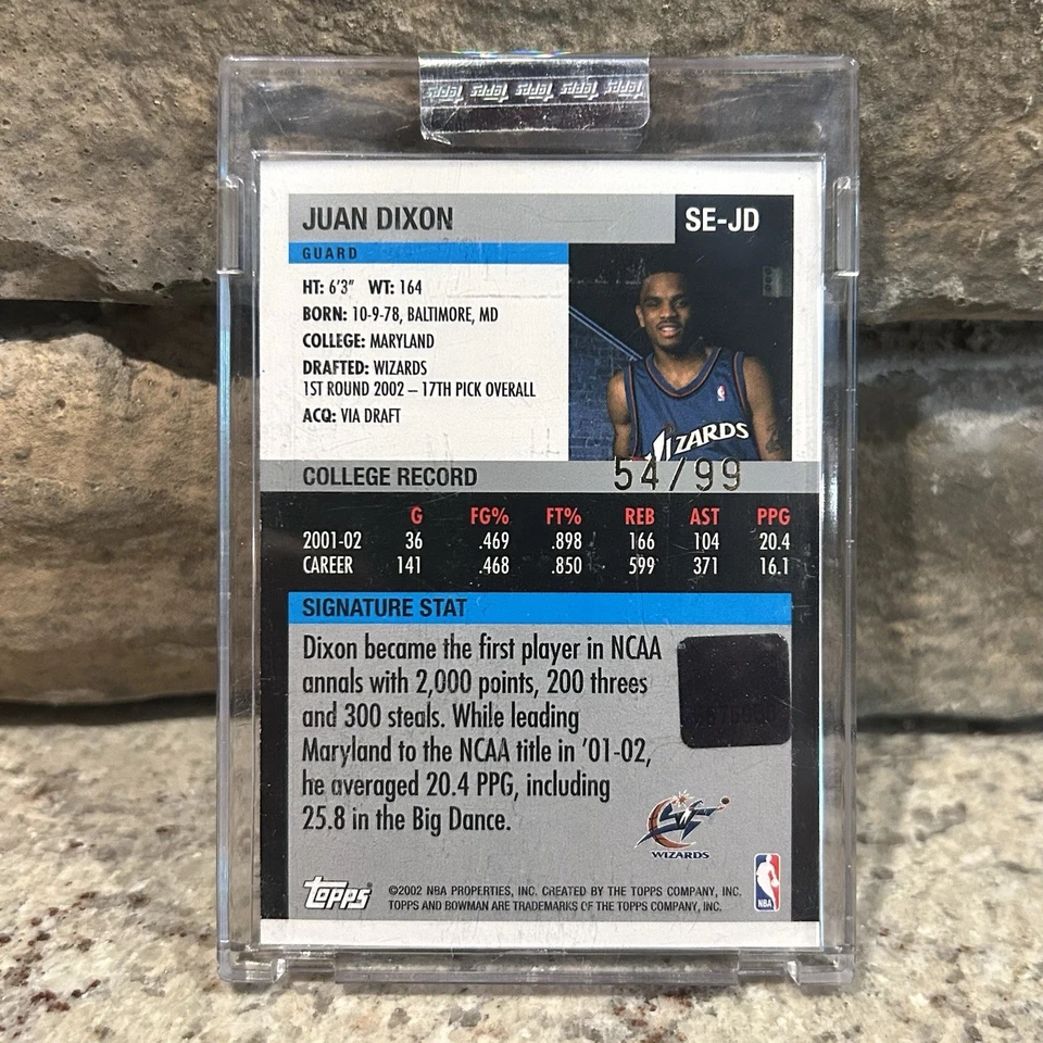 2002 Bowman Signature Juan Dixon #SE-JD Rookie Auto /99 - Image 2 of 2