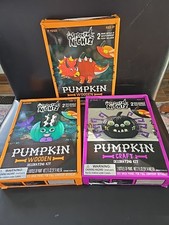3 Halloween JackOLantern Pumpkin Craft Decorating Kit Spooky Nightz Spider Dino