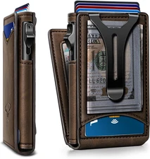 Men Wallet,Money Clip Wallet Slim for Gift Men 9Cards-Metal Credit Card Case in