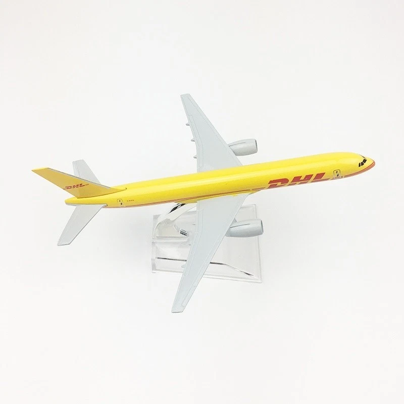 Aereo Modello in Lega Diecast 1:400 Boeing 757 DHL 16cm Regalo per Collezionisti - Immagine 3 di 4