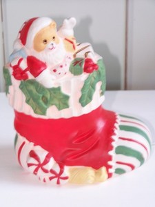 Vintage Santa Bear Night Light Lamp, Christmas Around the World, Stocking, Box