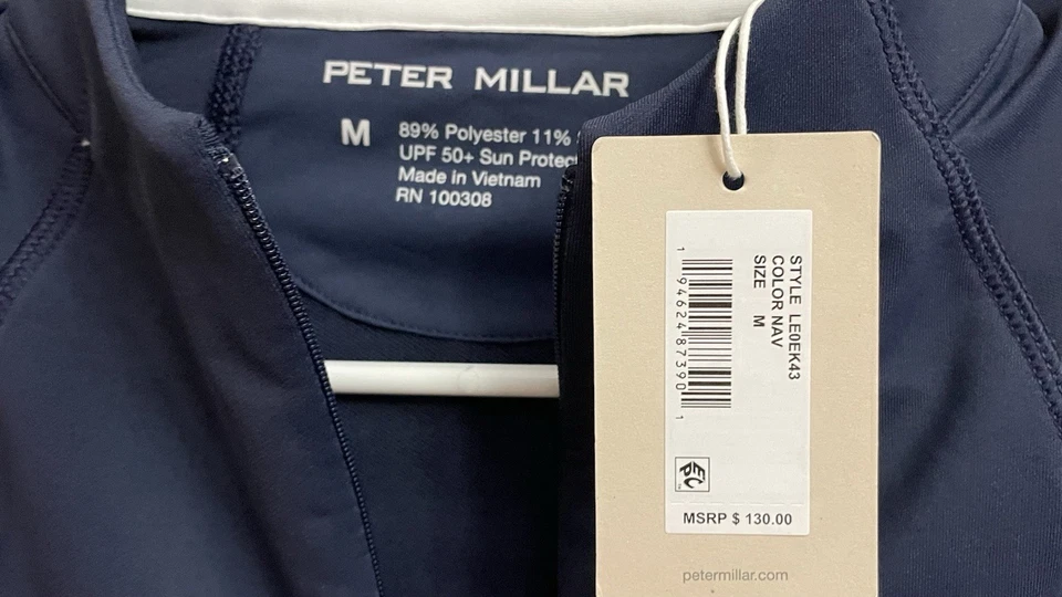 🔥Mujer Peter Millar, Mediano, Azul Marino, Cremallera 1/4, Nuevo con Etiquetas🔥 Golf, Activo. Foto 2 de 4