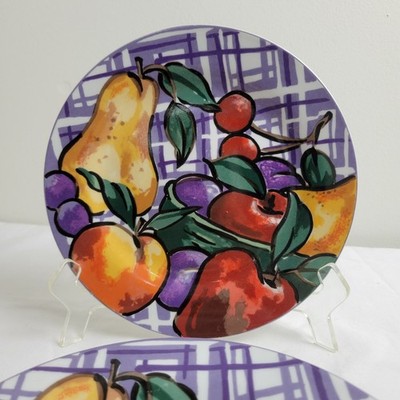 Gibson Salad Plates, Fruits & Lattice, Cornucopia, 7 5/8 in Set of 4