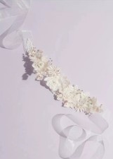 David  s Bridal Allover 3D Floral Sash with CrystalsSTYLE S8169