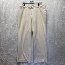 Worthington Curvy Trouser 12S Wide Leg Khaki Beige Dress Pants Linen Officewear