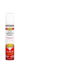Rust-Oleum 334133 Protective White Gloss Enamel Turbo Spray 24 oz. Pack of 6 