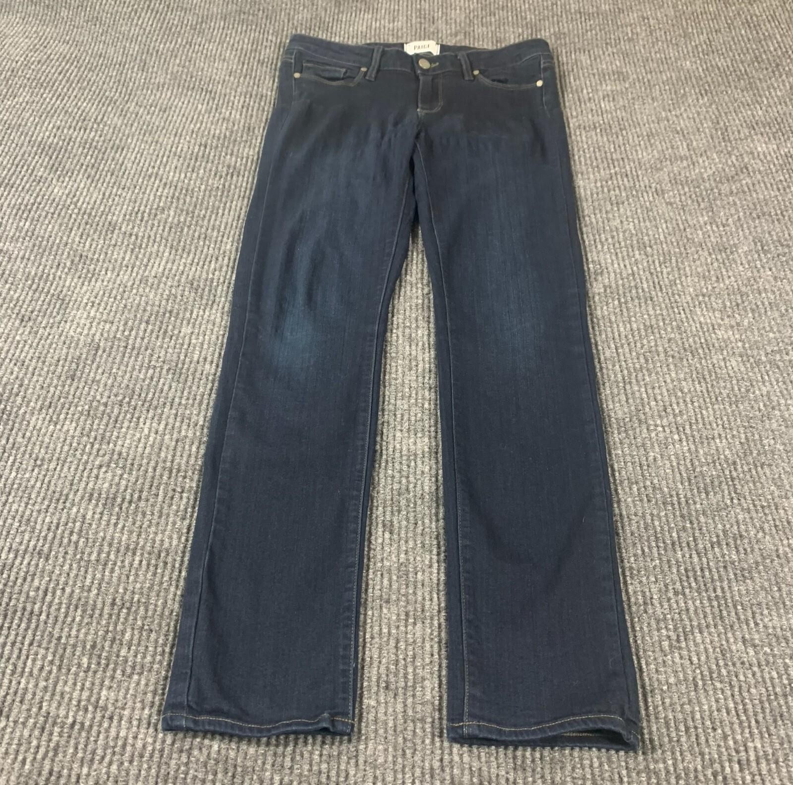 Paige Jeans Womens 28 Blue Denim Dark Wash Skyline Skinny Low Rise Stretch 30x30