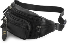 Fanny Pack Waist Bag Multifunction Genuine Leather Hip Bum Bag Travel Pouch for