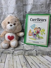 Large Plush 1983 Tender Heart Care Bear with Care Bears Book