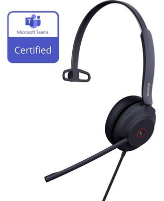 Yealink UH37 Microsoft Teams Certified USB Wired Headset Mono USB-A 2.0 35mm