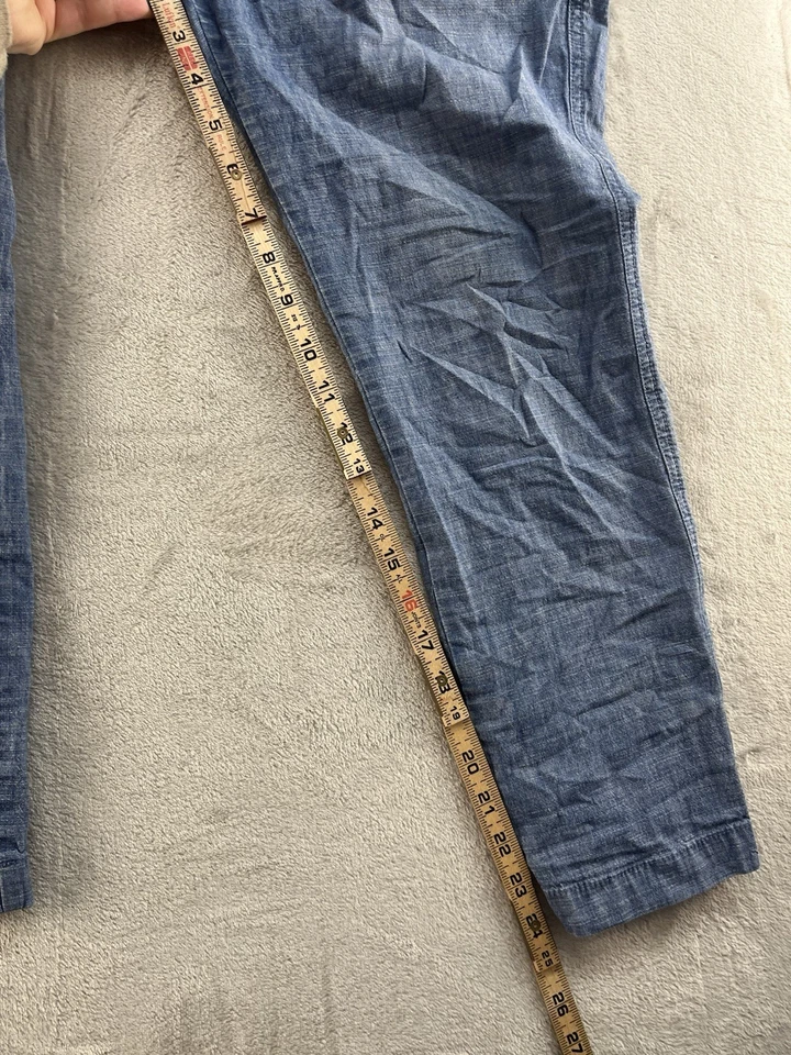 Pantalones Gap para mujer 6 azul jaspeado novia chino cambray mezcla de algodón caqui Foto 4 de 4