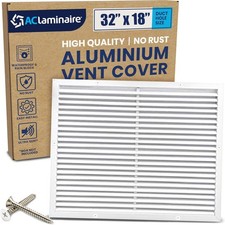 32x18 Exterior Return Air Grille Aluminum Outdoor HVAC Vent White Laminaire