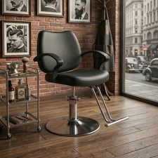 Hair Beauty Salon Chair Heavy Duty Hydraulic Barber Styling Chair Steel Leather