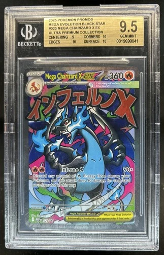 2025 Pokemon MEP Black Star Promos Mega Charizard X ex #023 BGS 9.5
