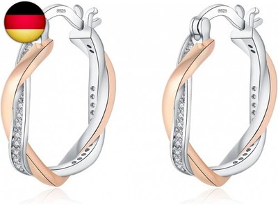 HEEYA Creolen Ohrringe für Frauen Sterling Silber 925 Damen 18K Vergoldet 