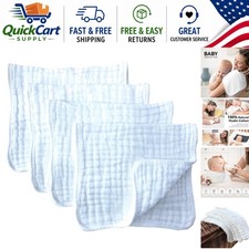 Large Muslin Burp Cloths - Extra Absorbent, Ultra Soft 4 Pack for Baby, 20x10 in