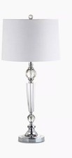 Crystal and chrome LED table lamp by JONATHAN Y