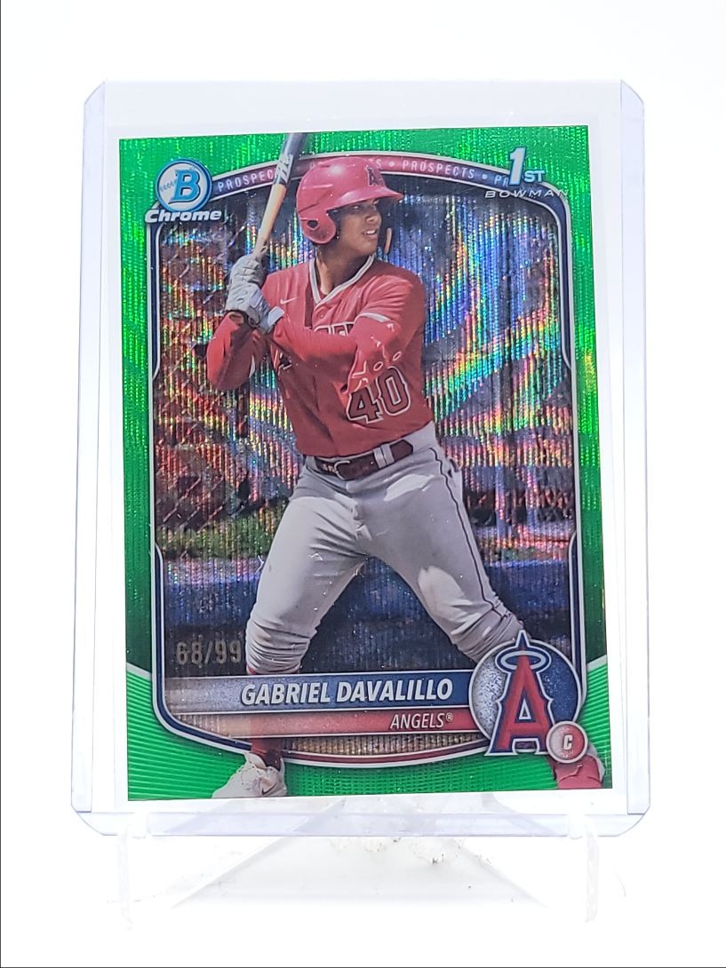 GABRIEL DAVALILLO 2025 BOWMAN CHROME 1ST GREEN WAVE REFRACTOR B /99 Q3967