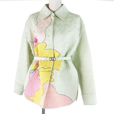 Pristine FENDI Jacket by Kim Jones Hairdo Girls Belted FF logo silk Women 38...