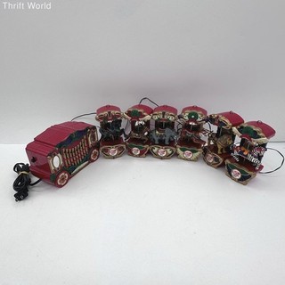 Vintage Holiday Carousel Circa 1874 Animated Musical 7 Piece Set Tested Works