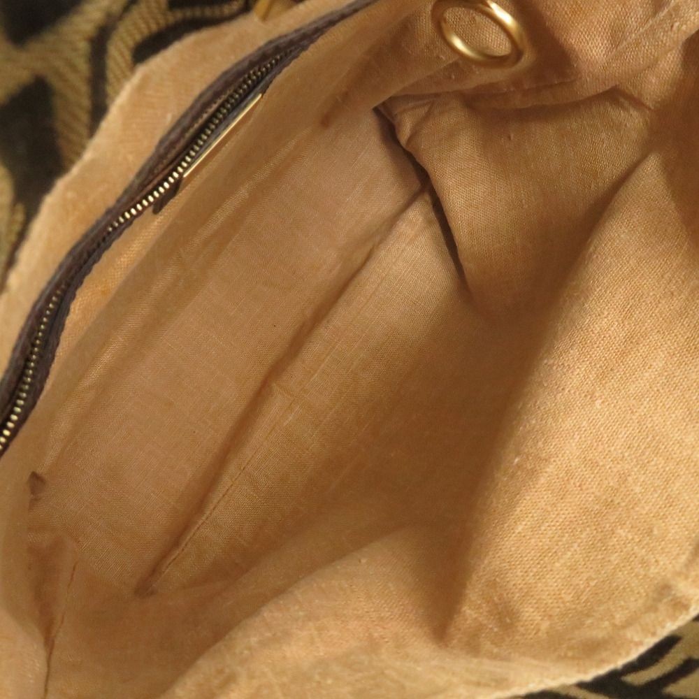 FENDI Zucca Handbag Tiger Print Tiger Canvas Leather Brown Women From Japan thumbnail 6