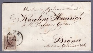 1850 4HIa Brief WIEN Brünn Federstrich Pracht (2550IM)