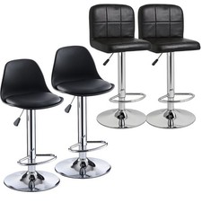 Heavy Duty Bar Stools Set of 2, Commercial Grade Swivel with Built-in Footrest
