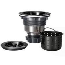 Kitchen Sink Drain 3-1/2 Inch Black Assembly Kit, Removable