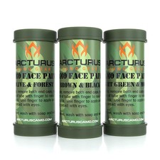 Arcturus Camo Face Paint Sticks - 6 Camouflage Colors in 3 Double-Sided Tube...