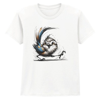 Süßes energiegeladenes Vogelskizze Jungen Mädchen Kinder T-Shirt blau Eichelhäher Geburtstagsgeschenk