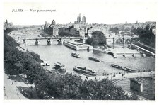 Paris Vue Panoramique Notre Dame Vintage Postcard Seine River Boats