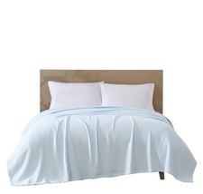 90 x Inch 100 Percent Organic Cotton Throw Blanket with Diagonal Herringbone