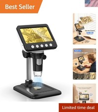 4.3" LCD Digital Coin Microscope 1000X Magnifier with 8 Adjustable LED Lights