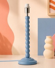 Bobbles Table Lamp Powder Blue Lighting Light Painted Wood (BASE ONLY)